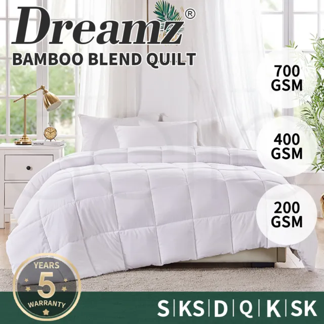 Dreamz Microfiber Bamboo Quilt Summer Winter Microfibre Doona 200/400/700GSM