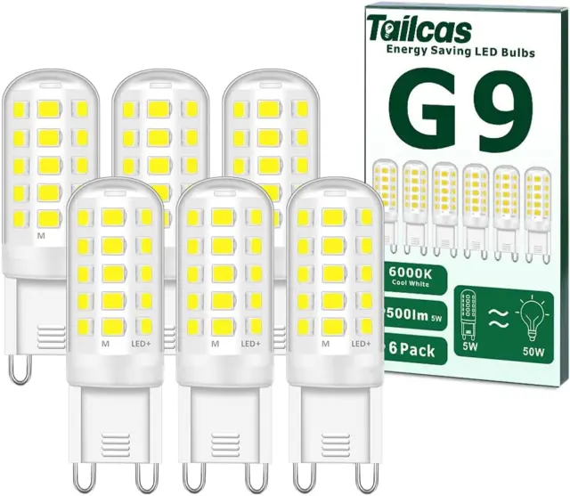 5W G9 Led Bulbs, Cool White Led G9 Bulb, Equivalent to 40W-50W G9 Halogen Bulb,