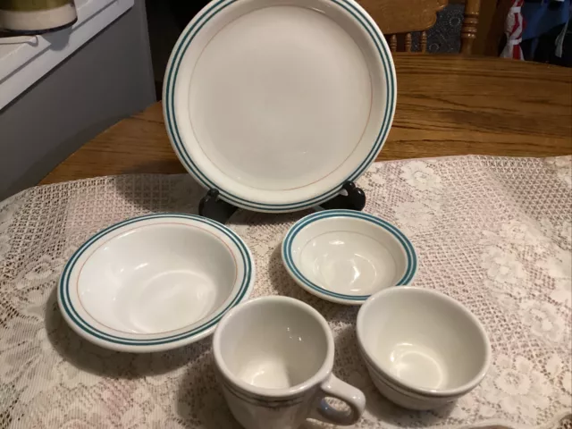 5 Pcs Southern Railway Dining Car Buffalo China Set “Piedmont Pattern”