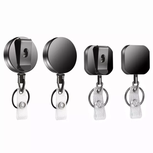 4 Pack Heavy Duty Retractable Badge Holder ID Name Card Keychain Holder Clips