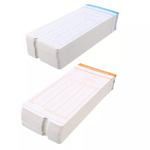 200 Sheets English Attendance Card Monthly Time Clock Cards Punch