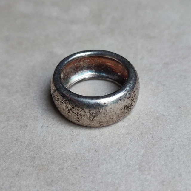 Bague Argent Massif Avec Zirconiums - Taille 52, Bandeau Brillant, Occasion