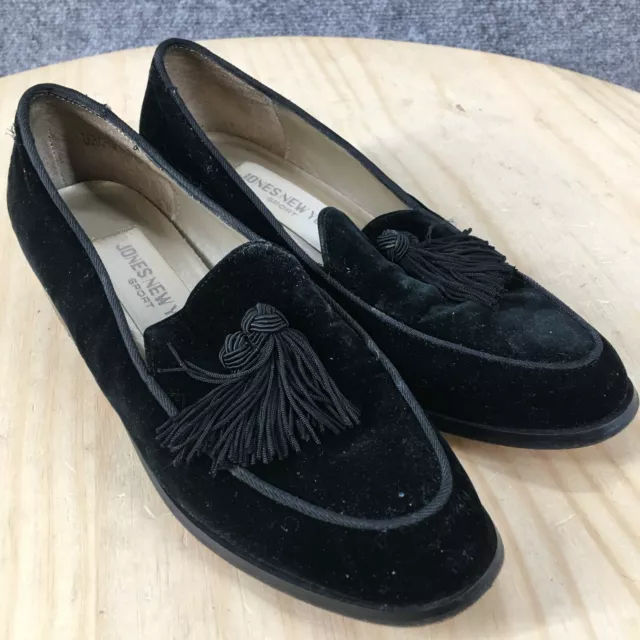 Jones New York Shoes Womens 6.5 M Casual Slip On Tassel Loafer Black Fabric 3