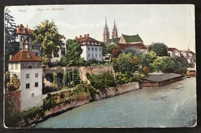sehr alte PK-Schweiz / Basel von 1934 mit Pfalz m. Münster