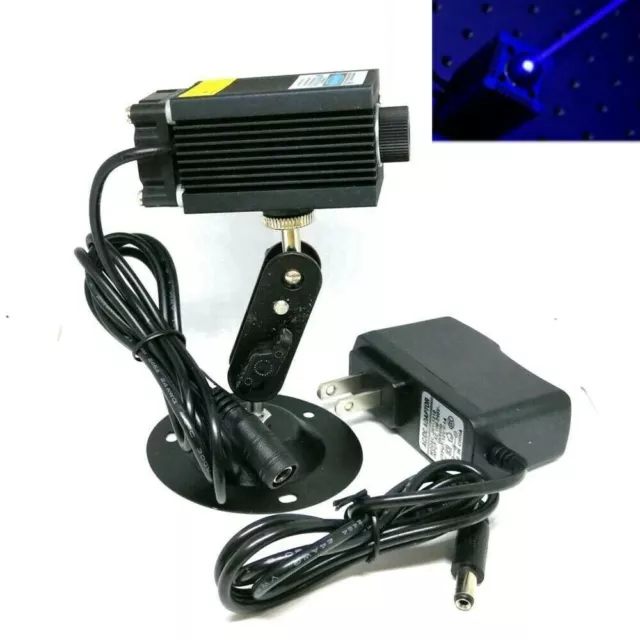 High Power Focusable 405nm 300mW Violet BLue Laser Module W/12V Adapter & Holder