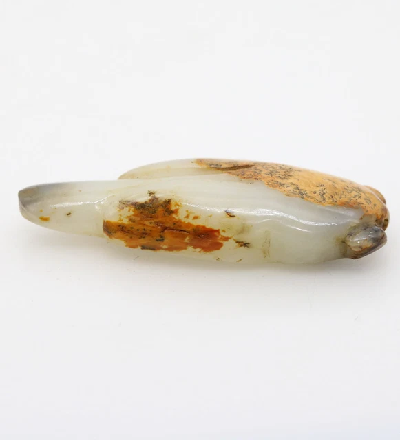 Collection hand-carved Chinese HeTian white jade cicada pendant amulet D580