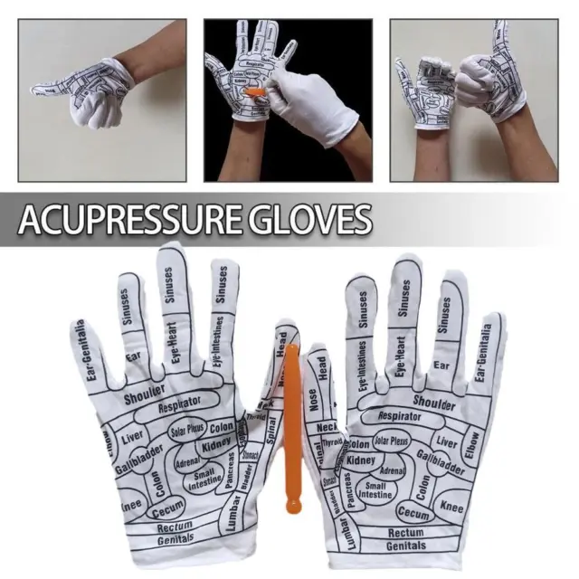 Acupressure Gloves Acupoint Map Massage Gloves Cotton Elastic Massage`