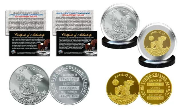 Apollo 11 50th Anniversary Man in Space Medals 2-Piece Commemorative Coin Set