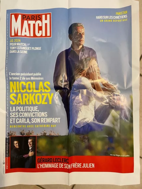 Sarkozy Bruni  Poster Paris Match 3877 Affiche Presse Aout 2023 80 x 60