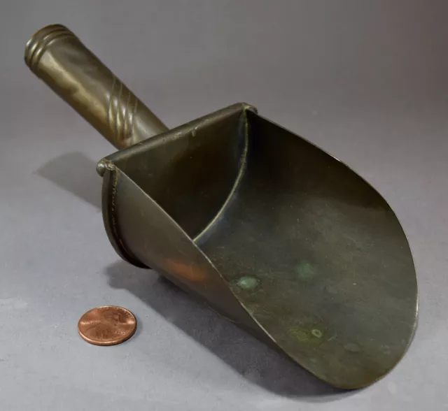 ANTIQUE COPPER CANDY GENERAL STORE SCOOP HAND-MADE FOOD FLOUR SUGAR 7 inch BRASS