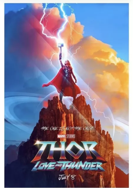THOR LOVE AND THUNDER 27x40 Double Sided DS Movie Poster MINT Marvel JANE VSN