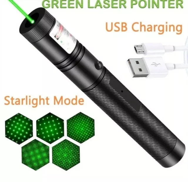 Pointeur Laser Vert Sur Puissant Charge Cable USB Astronomie Viseur Pêche Carpe