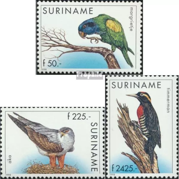suriname 1647-1649 (complete issue) unmounted mint / never hinged 1998 Birds