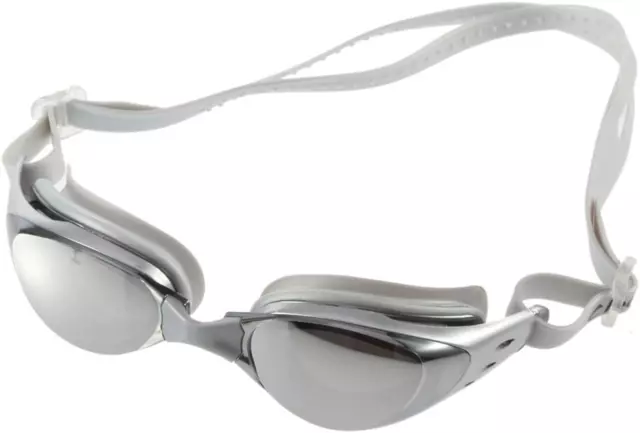 YKS Adjustable Adult Non-Fogging Anti UV Swimming Goggles Swim Glasses silver