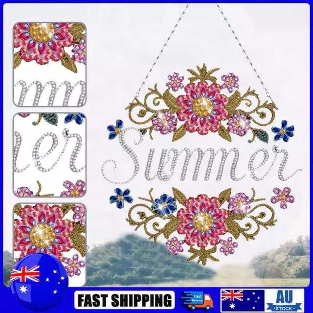 Acrylic Single-Sided Diamond Art Hanging Pendant for Home Decor (Summer Flower)