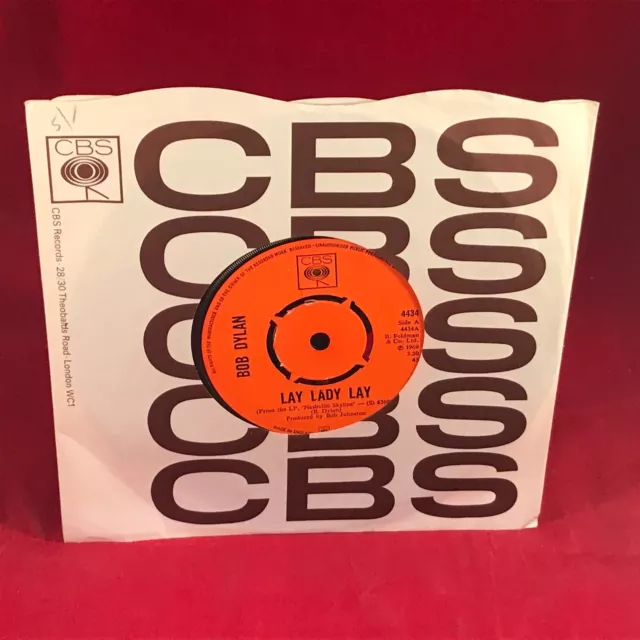 BOB DYLAN LAY Lady Lay 1969 UK 7" vinyle single Peggy Day CBS 45