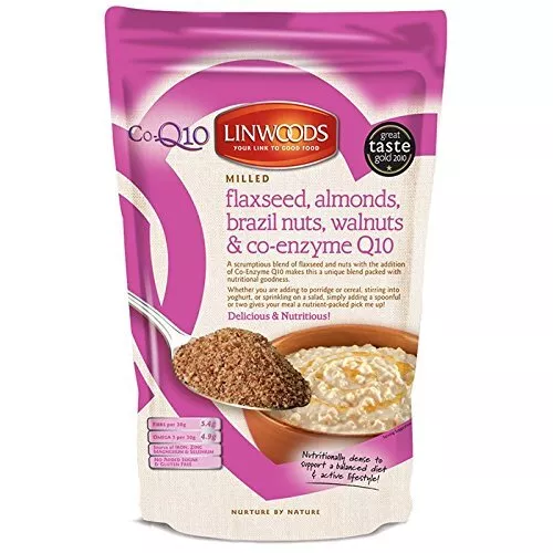 Linaza orgánica, almendras, nueces de Brasil, nueces, coenzima Q10 - 360 g