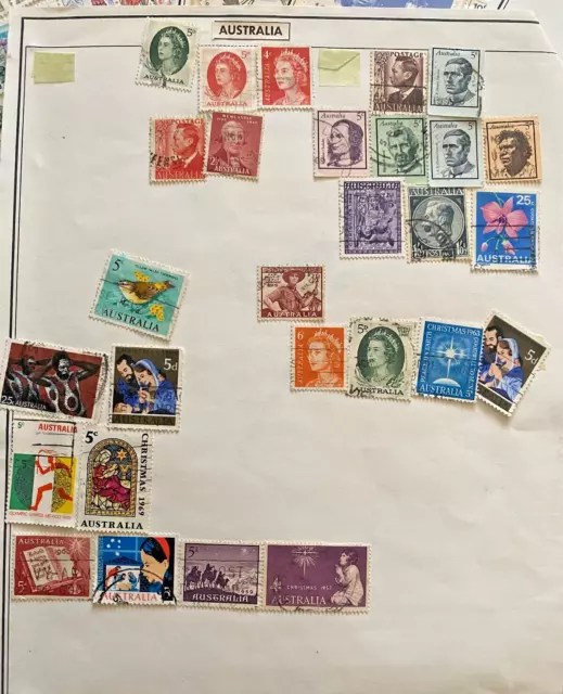 Worldwide Stamps Many Countries hinged on album pages - Nice Variety 3