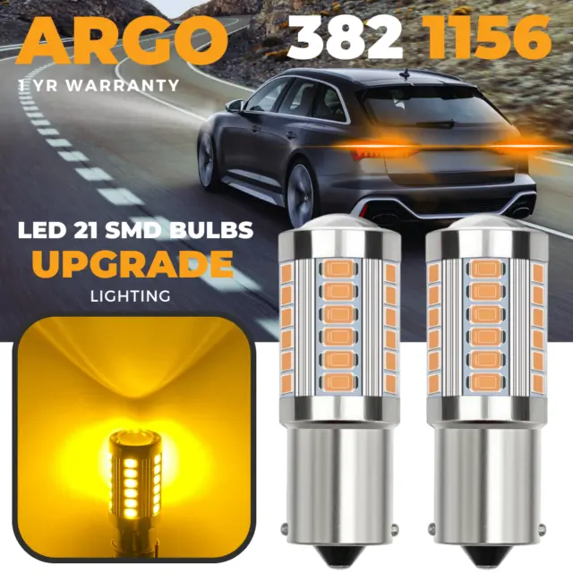 382 P21w Indicador LED Ámbar Ba15s Mejora Bombillas Intermitente 1156 Coche