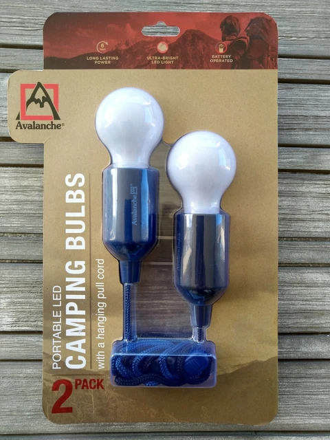 Avalanche Outdoors Camping Bulbs. Tent, Awning, Caravan Lamps Tie Up & Pull On
