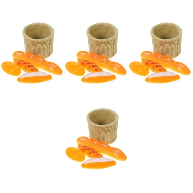 4 set Mini Bread Bread Models Mini Casa Ornamento delle bambole Resin Crafoglio
