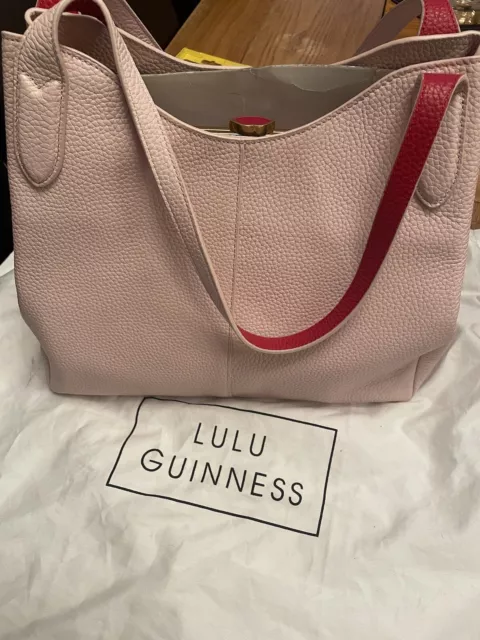 lulu guinness Hand bag Pale Pink With Red Lips Clasp. brand new With Tags.