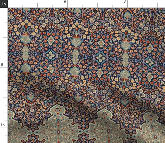 Victorian Art Deco Damask Persian Floral Antique Spoonflower Fabric by the Yard
