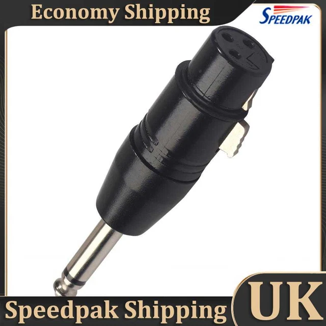 Hot 3Pin XLR Female to 1/4 inch 6.35mm Male Plug Mono Microphone Adapter Connect