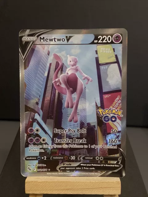 Pokemon Card Mewtwo V 072/078 Alt Art Pokemon GO Holo Ultra Rare Near Mint