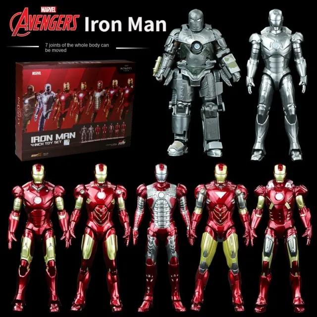 Iron Man MARK1-7 Action Figures Model Kits Marvel Avengers Legends Kids Toy Gift