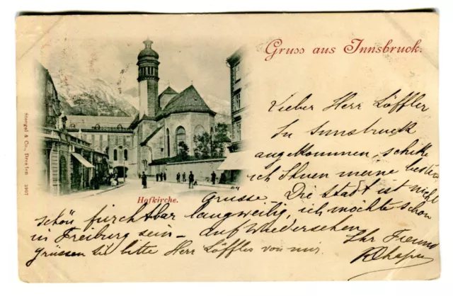 Ansichtskarte "Gruss aus Innsbruck", Hofkirche, 1897