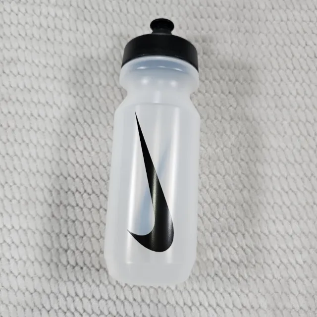 NEW Nike 2.0 Clear Black Swoosh Big Mouth Sport Squeeze Water Bottle 22 oz