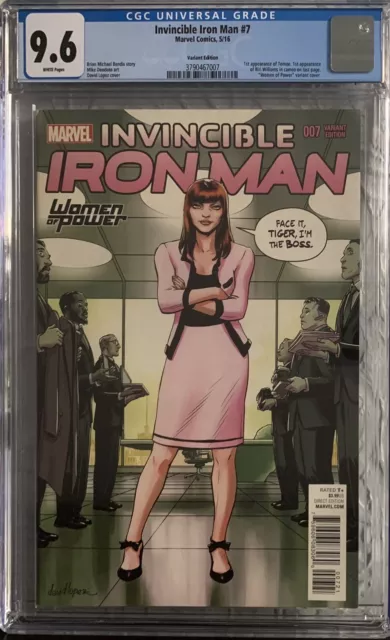 Invincible Iron Man #7 Cgc 9.6 Nm+ 2016 Variant 1St  Appearance Of Riri Williams