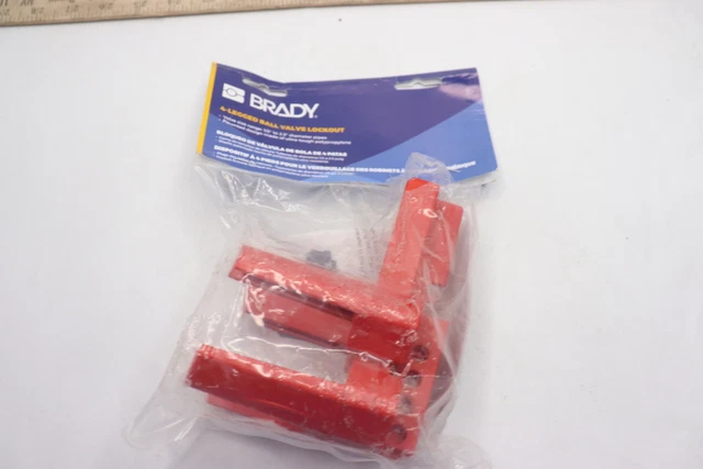 Brady 4-Legged Ball Valve Lockout Set Polypropylene Red BSO7A-RD