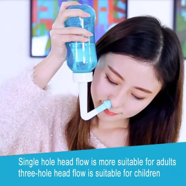 Enjuague a presión calmante con botella limpia nasal de 300 ml boquillas de dos tamaños para cuidado nasal