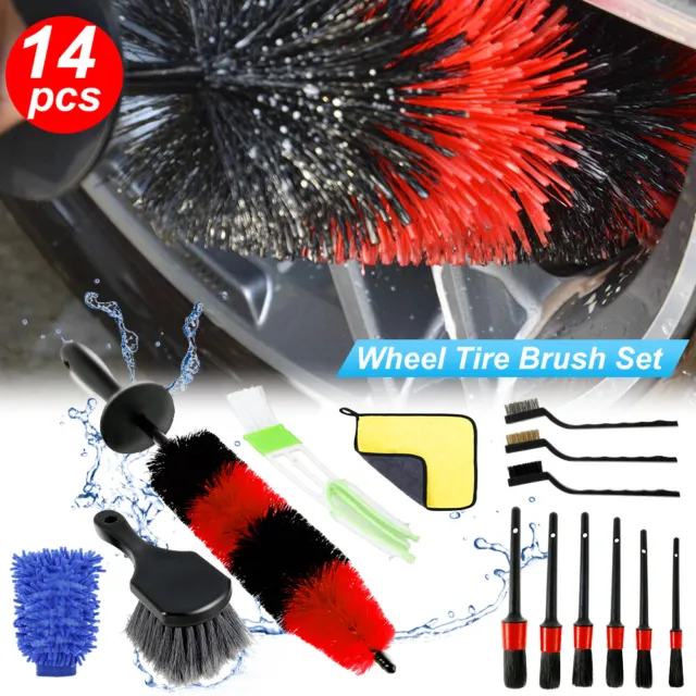 Auto Detailing Cleaning Kit Car Detailing Brush Wash Engine for Wheel Clean  Set