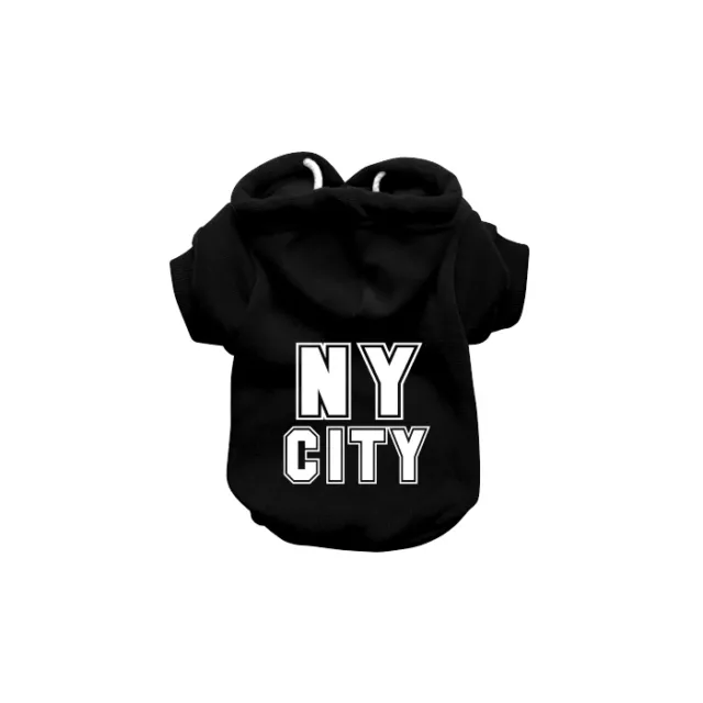 NY CITY Dog Sweatshirt Hoodie - Dog Sweater - Dog Jumper - Printed Dog Clothing