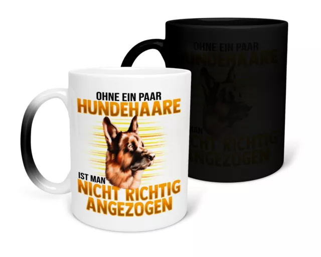 Farbwechseltasse Tasse Zaubertasse Fototasse Hund Hundemama Schäferhund Spruch