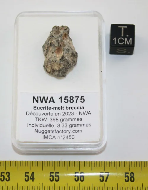 Météorite NWA 15875 - Eucrite-melt breccia (NWA - 3.33 grammes - 007 **)