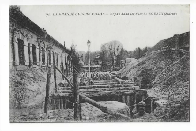 Militaire Guerre 1914  Boyau Dans Les Rues De Souain  Tranchee