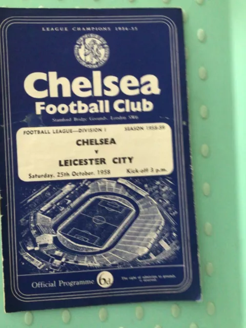 Football programme division 1 Chelsea v Leicester city 1958/59