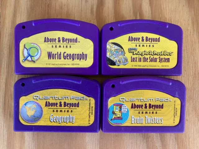 Lot 4 LeapPad Leap Frog cartridges Above And Beyond Magic School Bus Geography