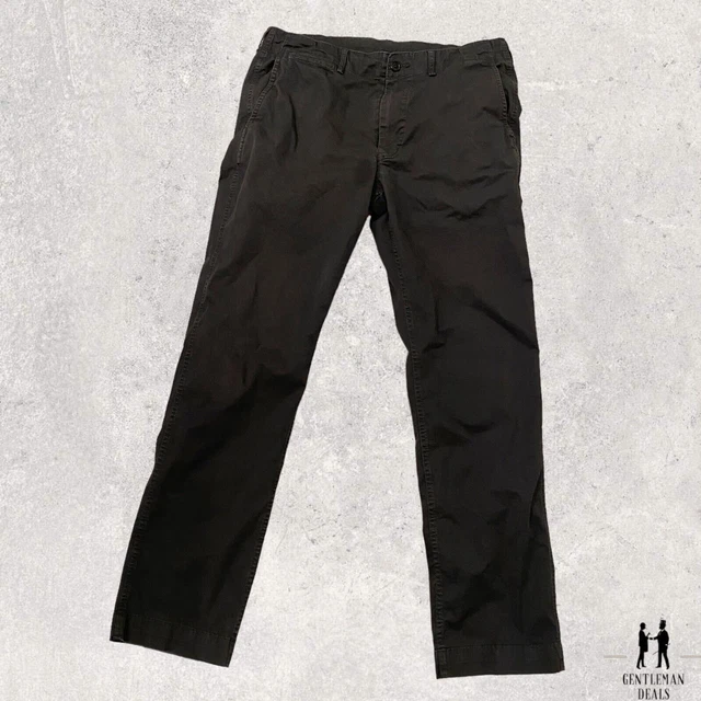 Buck Mason Mens Trousers Chino Pants Dark Gray Khaki Slim Pants 32Wx30 L  Cotton