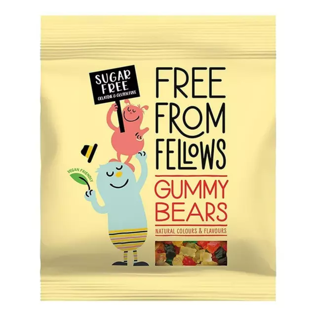 💚 3 x Free From Fellows Sugar Free Gummy Bears Sweets 100g