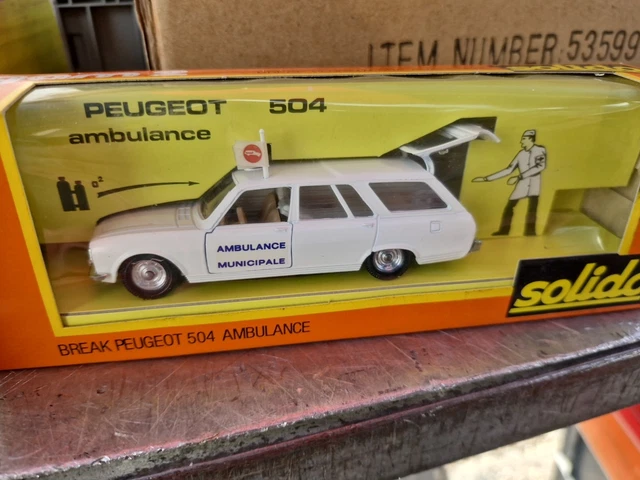 SOLIDO REF 23 Peugeot 504 break ambulance Municipale 1/43 neuf en boîte