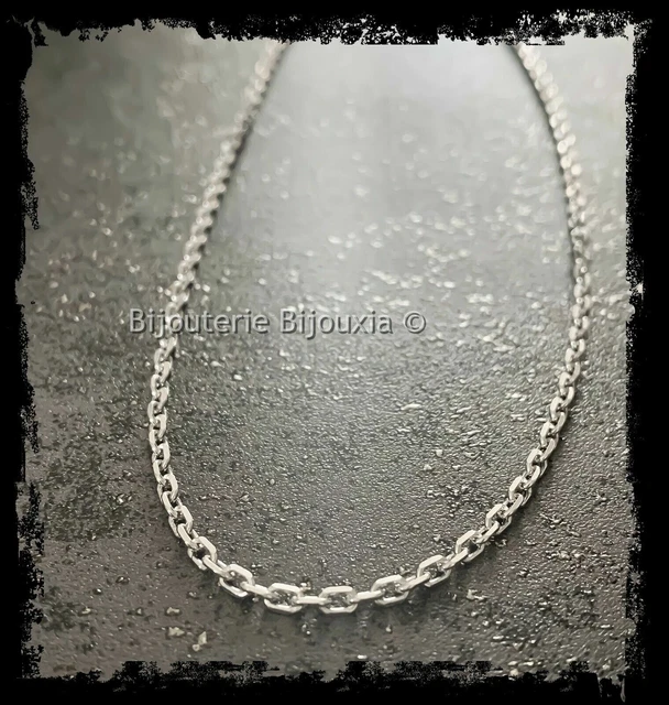 Chaîne Maille Forçat Argent 925/1000 - Longueur 80 Cm, épaisseur 1,90 Mm, Neuve Avec étiquettes