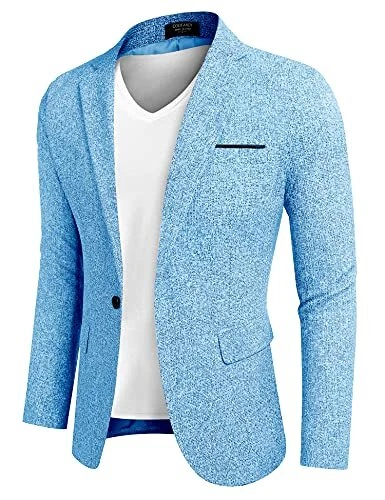 COOFANDY Mens Fashion Blazer Slim Fit Business Casual Party Dinner Tuxedos Blue