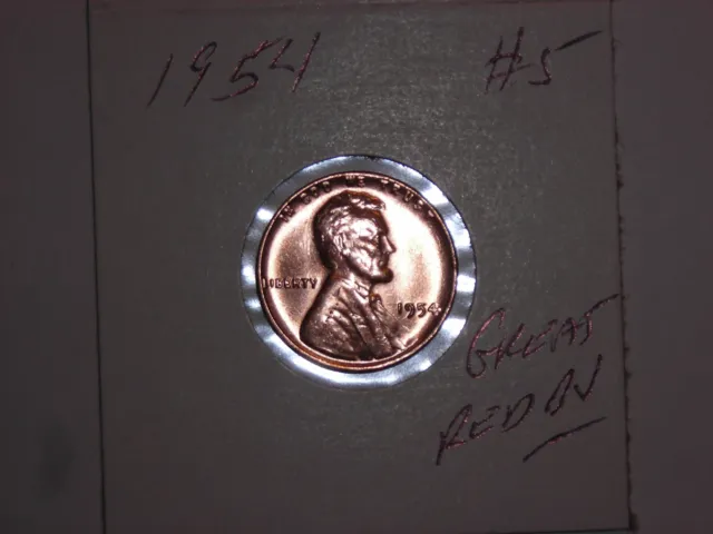 wheat penny 1954 GREAT RED BU 1954-P LINCOLN CENT LOT #5 UNC RED LUSTER