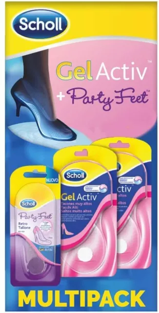 Scholl Solette da Donna Gelactiv , 2 Paia per Tacchi Alti e 1 Paio per tallone