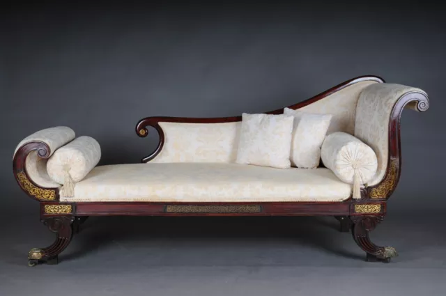 Antique English Chaise Longue/Recamiere Made From Mahogany, Um 1830